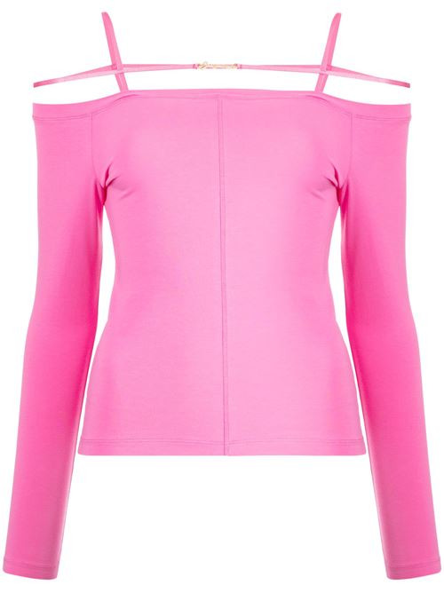 Top in cotone elasticizzato rosa Jacquemus | 233JS1652313431