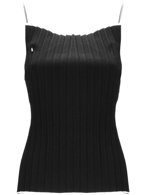 black stretch-design ribbed knit plissé Jacquemus | 241KN3782358990