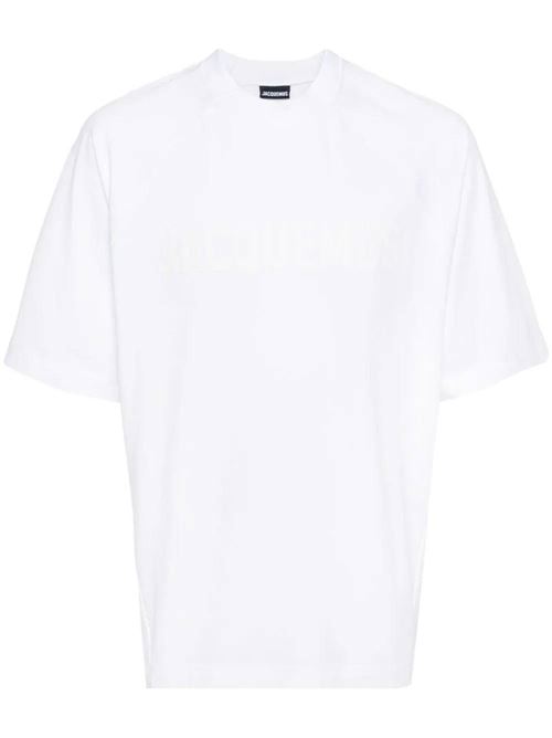 White stretch-cotton logo t-shirt Jacquemus | 245JS2122031100