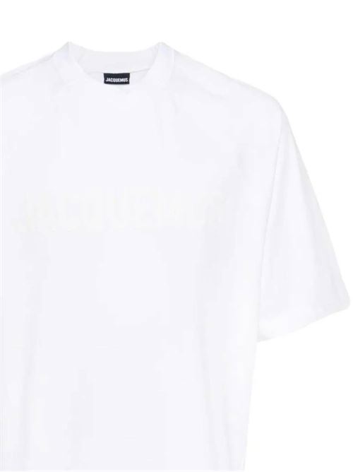 White stretch-cotton logo t-shirt Jacquemus | 245JS2122031100