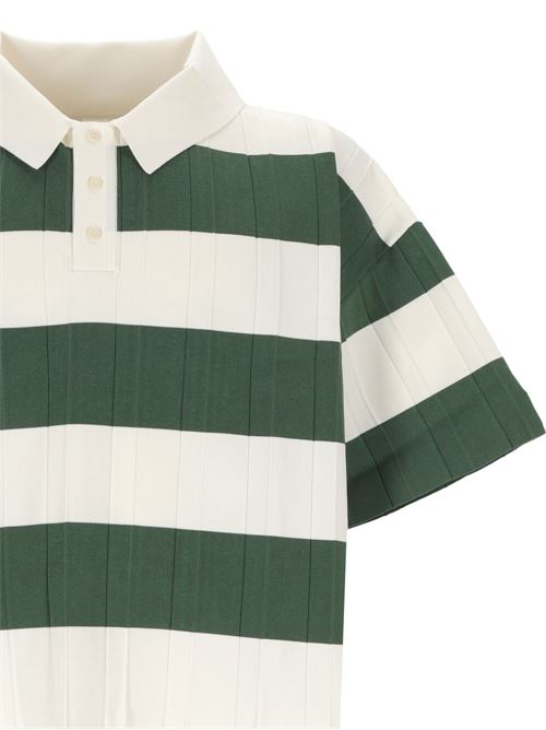 Polo  lavorata a maglia bianca/verde Jacquemus | 245KN4262378050