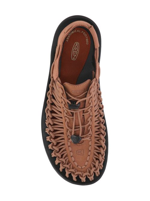 brown braided design semi-sheer construction KeEN | 1028870X