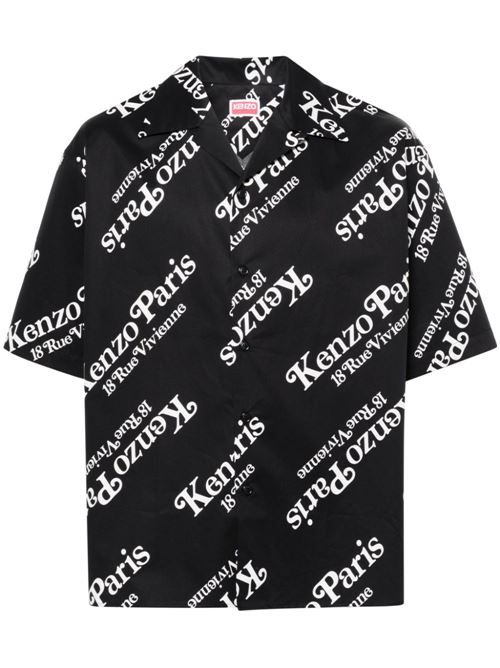 Black shirt with logo print Kenzo | FE55CH1119P499