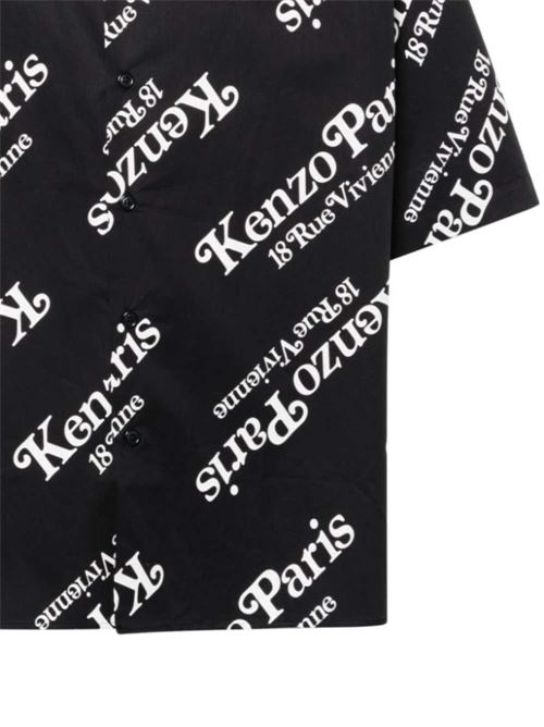 Black shirt with logo print Kenzo | FE55CH1119P499