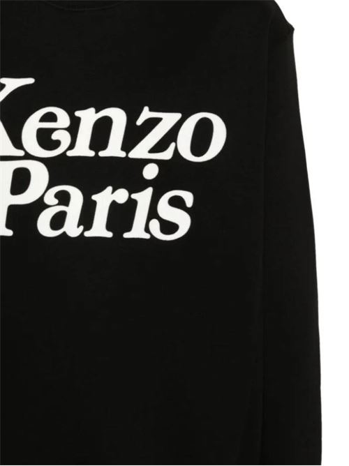 Balck sweatshirt with logo print Kenzo | FE55SW1464MG99J