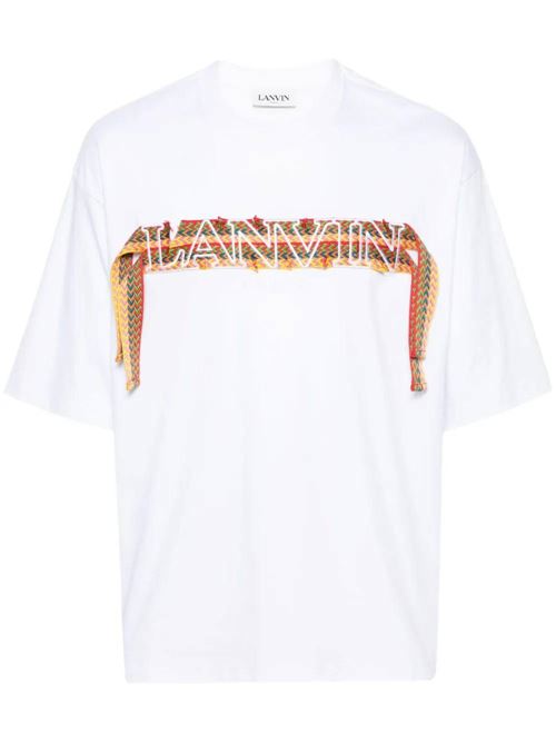 white cotton embroidered logo Lanvin | RMTS0026J198P2401