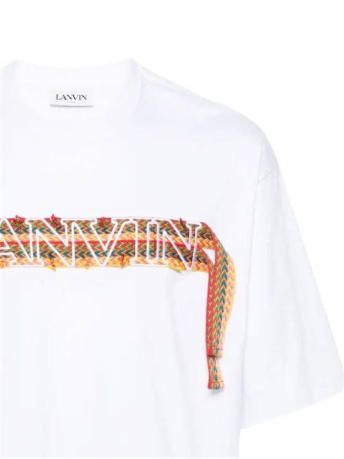 white cotton embroidered logo Lanvin | RMTS0026J198P2401