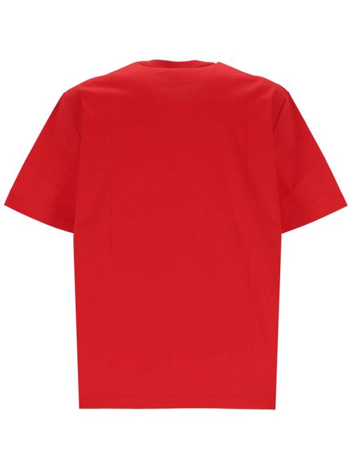 bright red cotton logo print  t-shirt Lanvin | RUTS0010J109P24340