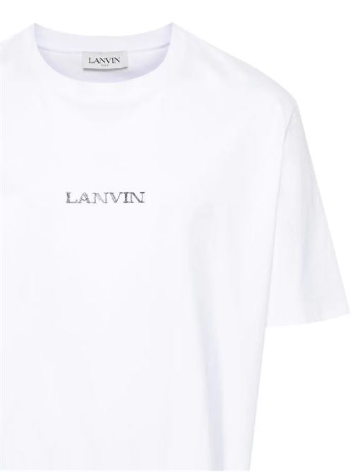 white t-shirt with logo Lanvin | RUTS0042J110P2401