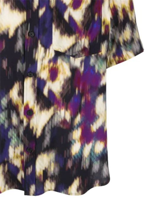 Black/multicolour fine knit abstract pattern shirt MARANT | CH0098HAB1I05HOEBK