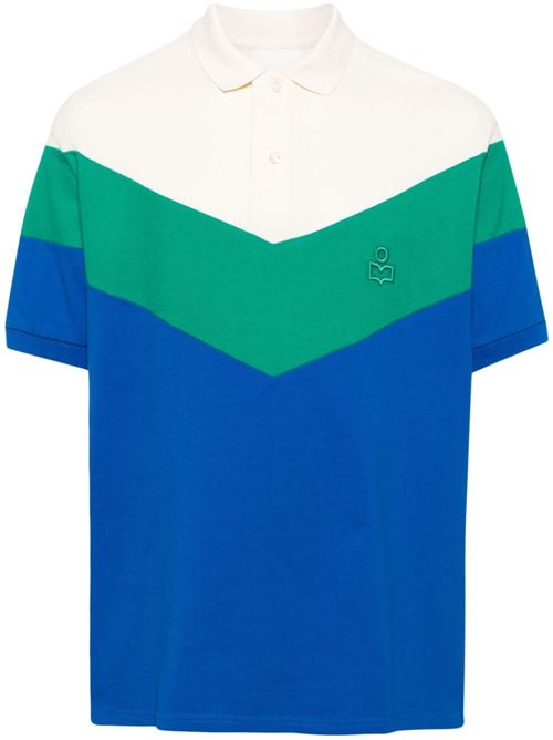 Beige/emerald green/electric blue polo MARANT | PL0006HAB1N13H60ED