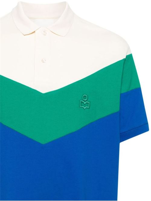 Beige/emerald green/electric blue polo MARANT | PL0006HAB1N13H60ED