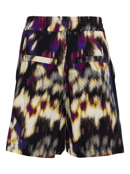 Black/multicolour abstract shorts MARANT | SH0100HAB1I05HOEBK