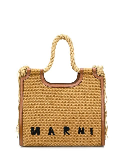 Borsa con logo ricamato in rafia Marni | BMMP0024U0P386000M50