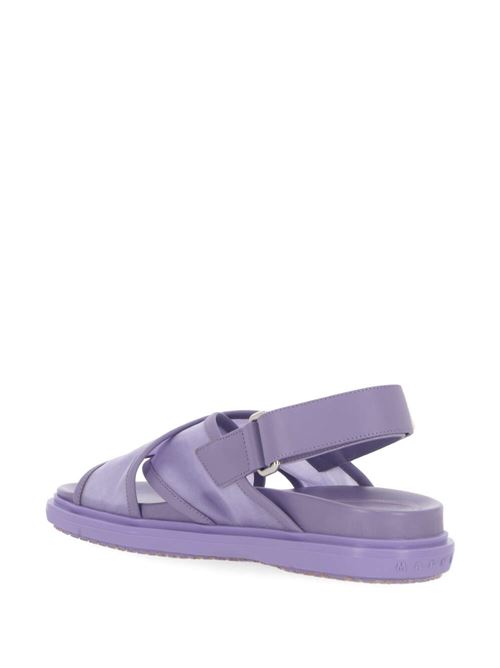 PURPLE SANDALS IN LEATHER AND TECHNICAL FABRIC Marni | FBMS016401P639200C03