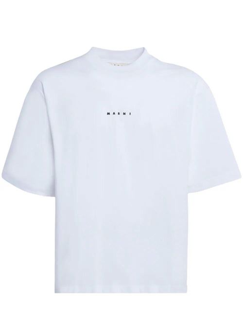 Off-white cotton logo t.-shirt Marni | HUMU0223P1USCS87LOW01