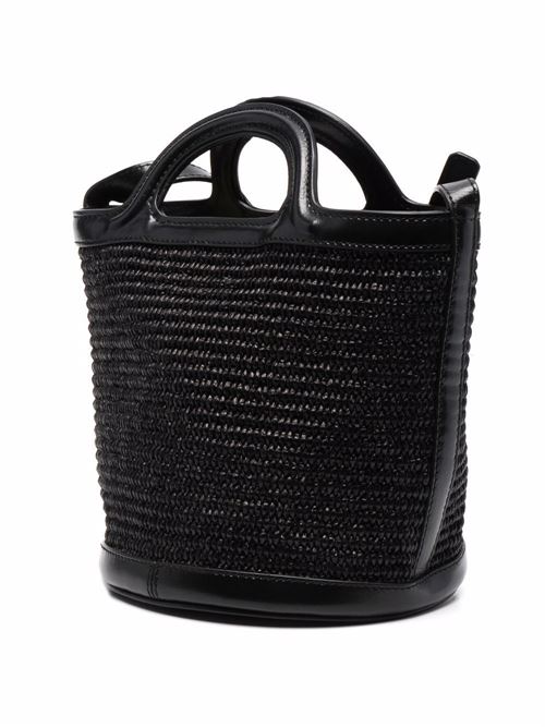 black straw/leather interwoven strap Marni | SCMP0056Q1P386000N99