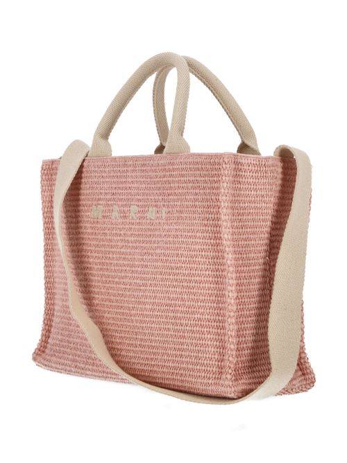 light pink/beige cotton blend interwoven design embroidered logo Marni | SHMP0077U0P386000C09