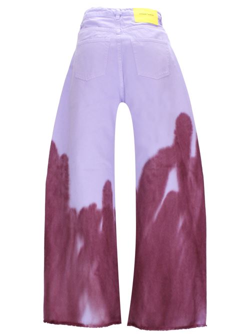 Jeans donna in misto cotone Marques'Almeida | SS24TR0014DRLTDLBLILAC/BURGUNDY