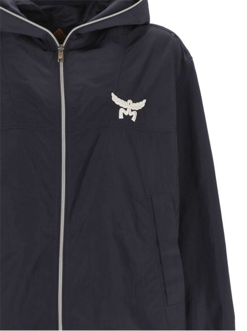 Men's recycled nylon windbreaker with Laurel logo patch embroidery MCM | MHJESBC05VD