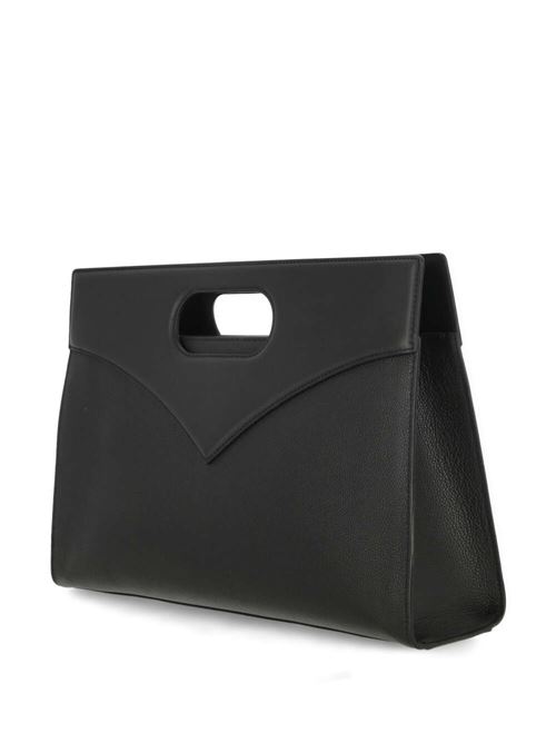 Borsa a mano in pelel nera con diamanti MCM | MWTESAK02BK