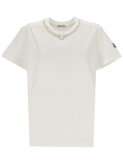 Optical white cotton jersey t-shirt Moncler | 8C000-04829HPF00