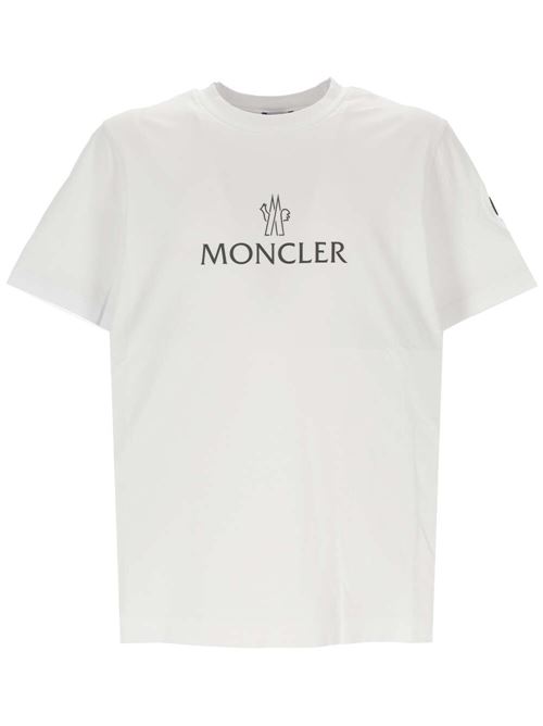 White/black cotton t-shirt Moncler | 8C000-60829H8001