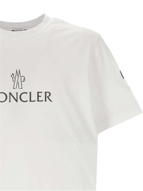 T-shirt in jersey di cotone bianco/nero Moncler | 8C000-60829H8001