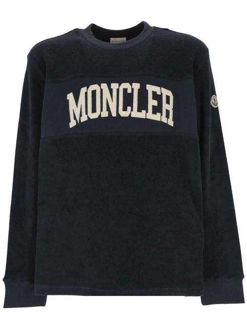 Felpa in spugna di cotone blu Moncler | 8G000-24899VV777