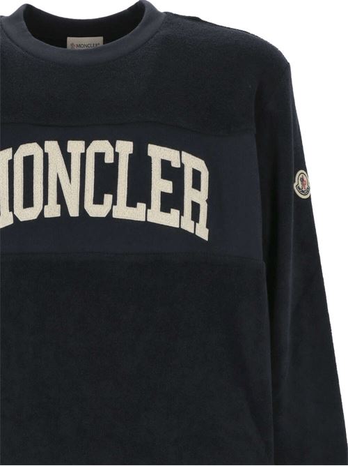 Felpa in spugna di cotone blu Moncler | 8G000-24899VV777