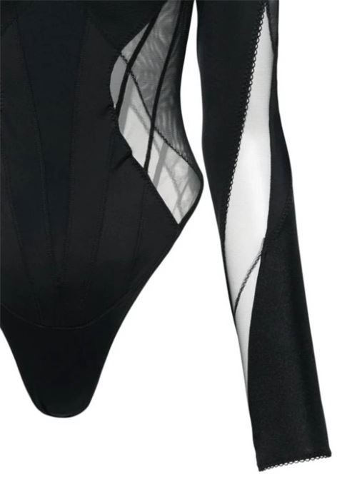 Black stretch-design body Mugler | 24P1BO0231842B99N1