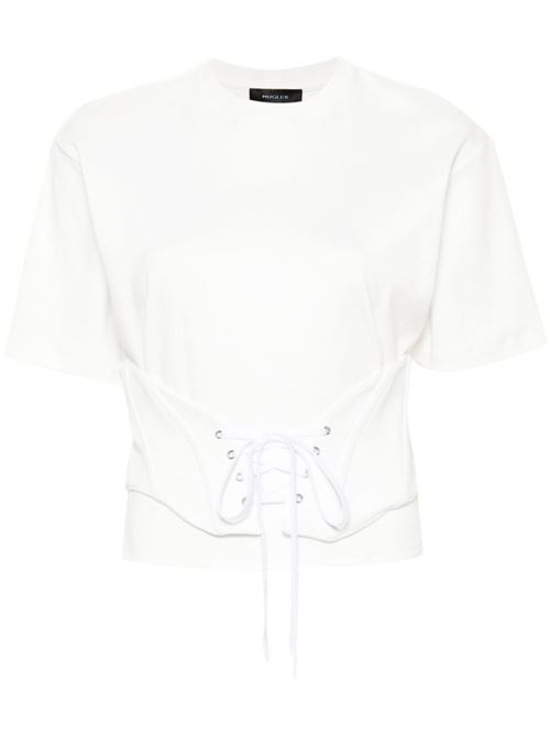 White cotton stretch-jersey top Mugler | 24P3TO0671274B1610