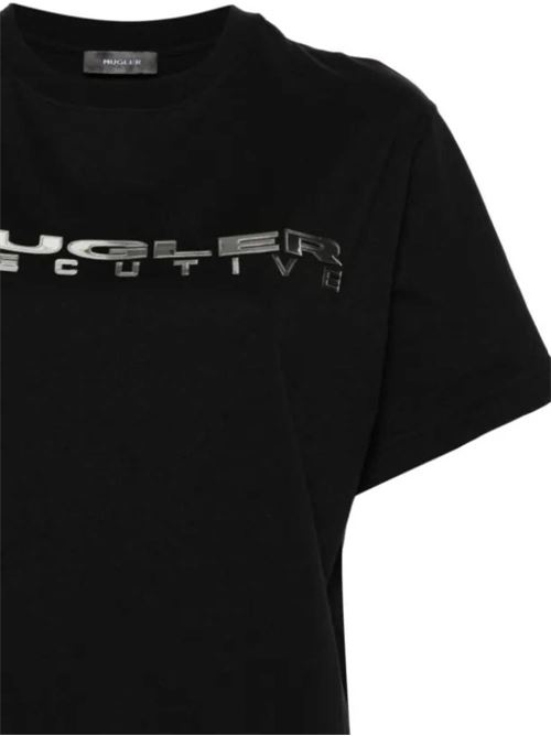 Black cotton stretch-design t-shirt Mugler | 24P3TS0099C2831999