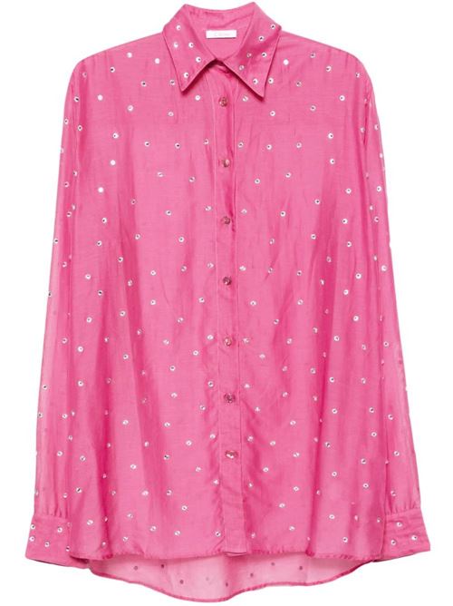 Flamingo pink cotton-silk shirt Oseree | GSF224FLAMINGO