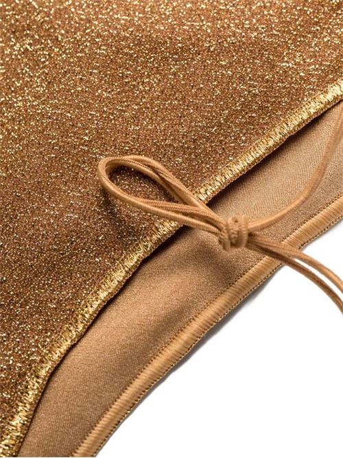 Golden brown stretch Lurex Oseree | LTS601TOFFEE