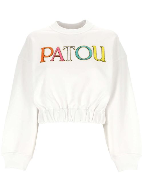 White/multicolour cotton sweatshirt Patou | JE0999985001W