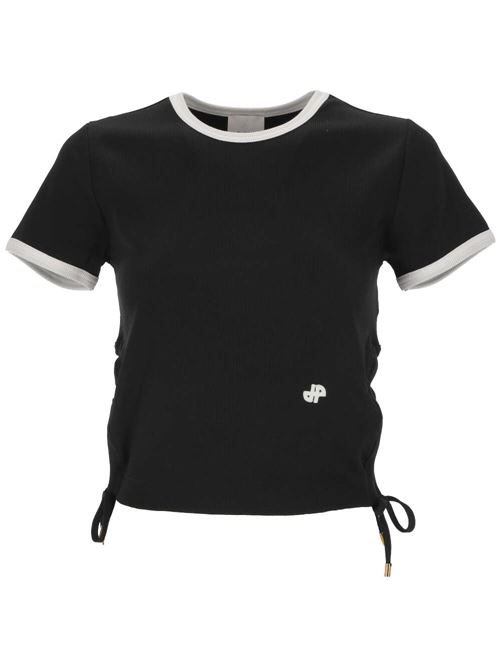 Black white stretch-cotton top Patou | JE1059978999B