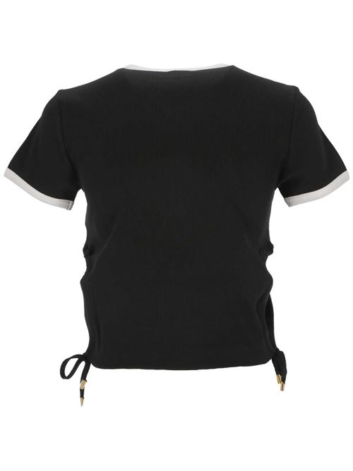 Black white stretch-cotton top Patou | JE1059978999B