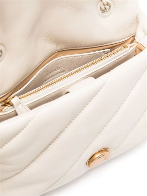 cream white calf leather smooth grain quilted adjustable shoulder Pinko | 100039A1JOZ14B