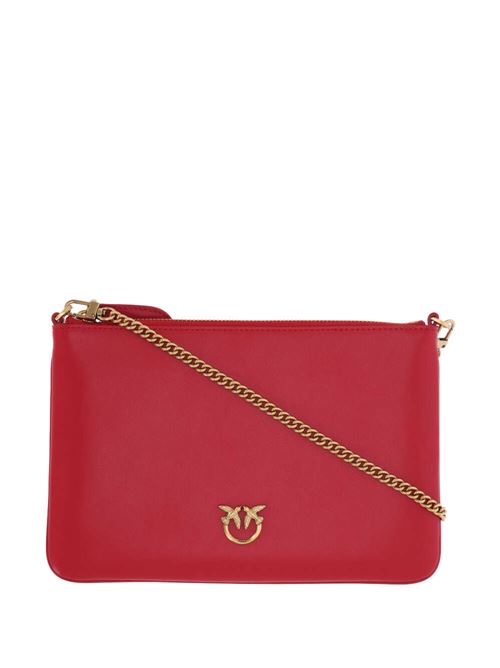 bright red calf leather smooth grain rectangle body signature Love Birds Pinko | 100455A0F1R30Q