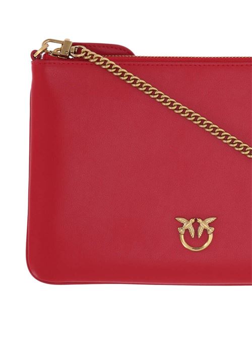 Borsa rossa brillante rettangolarecon placca logo Pinko | 100455A0F1R30Q