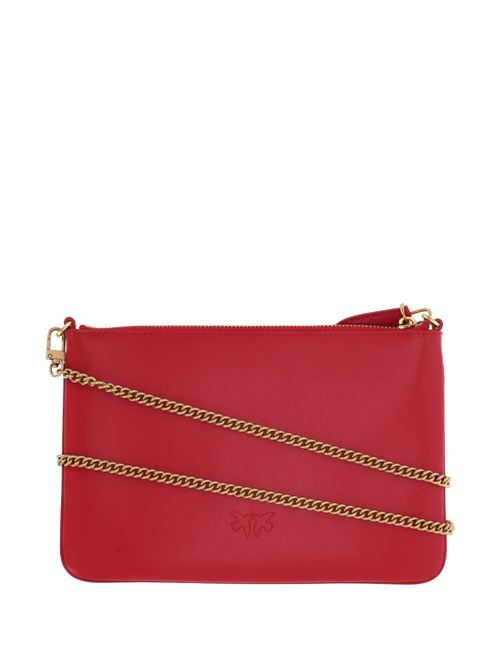 Borsa rossa brillante rettangolarecon placca logo Pinko | 100455A0F1R30Q