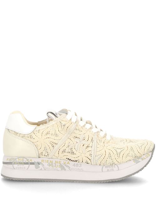 Sneakers  lavorata a maglia bianca/beige chiaro Premiata | CONNY6787