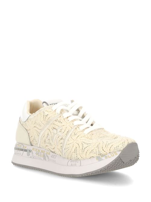 Sneakers  lavorata a maglia bianca/beige chiaro Premiata | CONNY6787