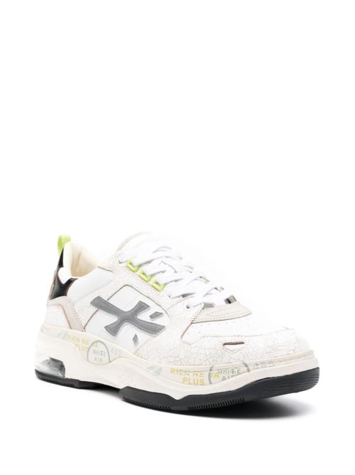 White/light beige knitted sneakers Premiata | DRAKE352