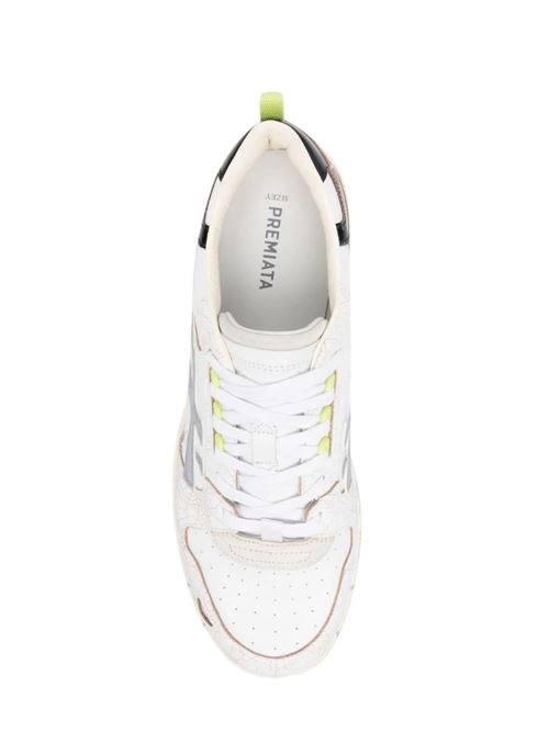 White/light beige knitted sneakers Premiata | DRAKE352