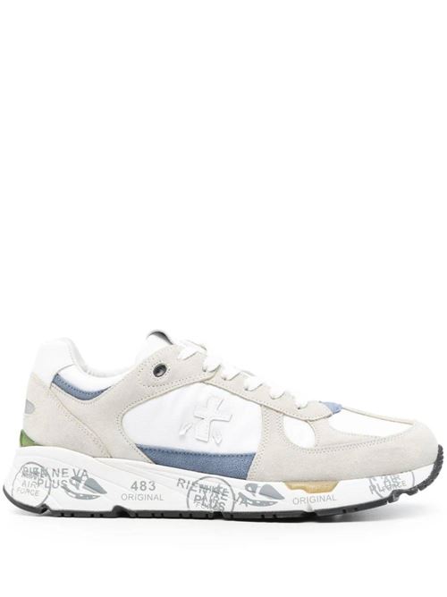 white/grey/blue colour-block panelled design Premiata | MASE6625