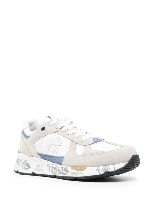 white/grey/blue colour-block panelled design Premiata | MASE6625