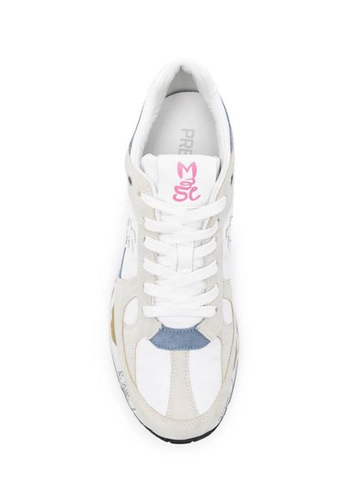 white/grey/blue colour-block panelled design Premiata | MASE6625