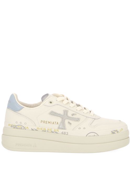 eggshell white/silver-tone/sky blue sneakers Premiata | MICOL6789